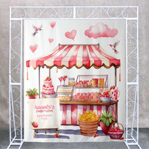 Tenture Fraise stand Party Contexte Photobooooooth