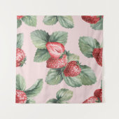 Tenture Fraises mûres d'été : Aquarelle rose (Devant (Horizontal))