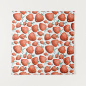 Tenture Fraises rouges Arrière - plan blanc sans joint (Devant (Horizontal))