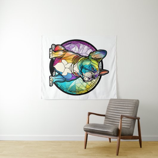 Tenture Français Chien Chien Chien Portrait animal Verre t (En situation (horizontale))