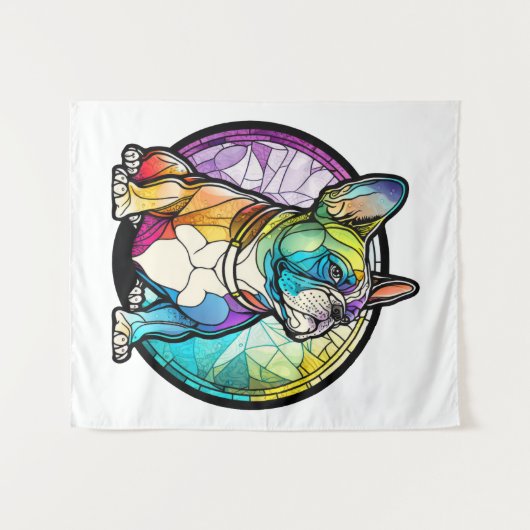 Tenture Français Chien Chien Chien Portrait animal Verre t (Devant (Horizontal))