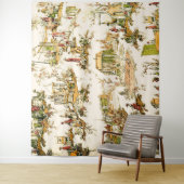 Tenture Français Creme Toile Chinoiserie Style Rustique (En situation)