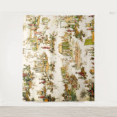 Tenture Français Creme Toile Chinoiserie Style Rustique (Devant)