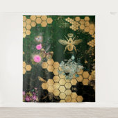 Tenture française chic, victorienne, abeille, florale, feu (Devant)