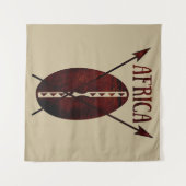 Tenture france abstraite lance de protection afro art (Devant (Horizontal))