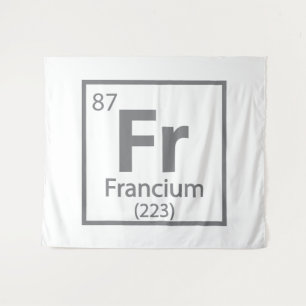 Tenture Francium - Tableau périodique de la science frança