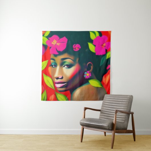 Tenture Frédéricka Abstraite Africaine Américaine (En situation)