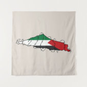 Tenture Free Palestine Barbared Wire Map Liberté palestini (Devant (Horizontal))