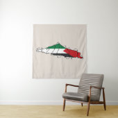 Tenture Free Palestine Barbared Wire Map Liberté palestini (En situation (horizontale))