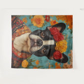 Tenture French Bulldog comme Frida Kahlo (Devant (Horizontal))