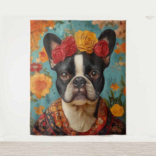 Tenture French Bulldog comme Frida Kahlo (Devant)