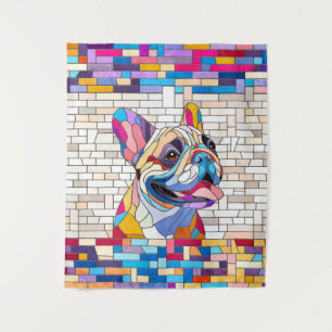 Tenture French Bulldog -Frenchie - mosaïque colorée