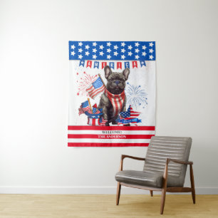 Tenture French Bulldog Happy 4 juillet Amérique patriotiqu