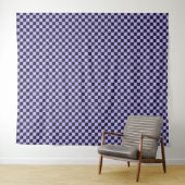 Tenture French lilac checkerboard pattern (En situation (horizontale))