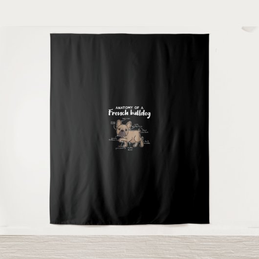 Tenture Frenchie Gift | Anatomie D'Un Cadeau Français De B (Devant)