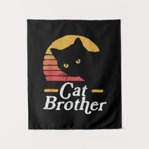 Tenture Frère Chat Cadeau Rétro de Style Vintage Pour Amat