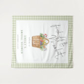 Tenture Fresh off the Market Sage Gingham Welcome (Devant (Horizontal))