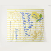 Tenture Freshly Graduated Lemon Blue Bow Graduation (Devant (Horizontal))