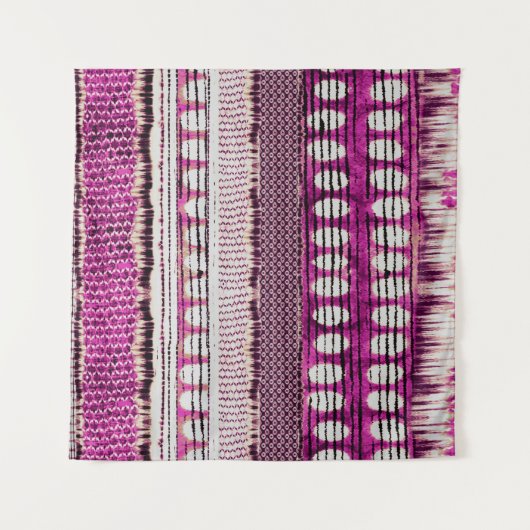 Tenture Frontière ethnique de Fuchsia Abstraite (Devant)