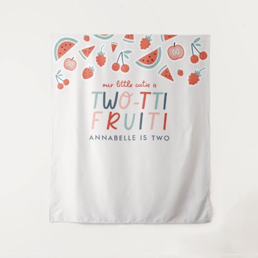Tenture Fruit de 2e anniversaire rouge été fête des enfant (Devant)