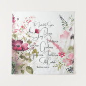 Tenture Fruit de l'Esprit rose floral (Devant)