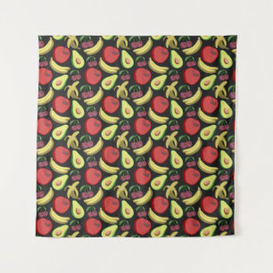 Tenture Fruit motif transparent fruits tropicaux colorés