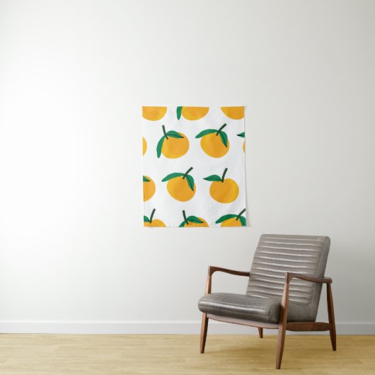 Tenture fruit orange avec patte blanche arrière - plan san (En situation)