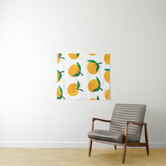 Tenture fruit orange avec patte blanche arrière - plan san (En situation (horizontale))