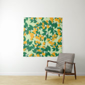Tenture Fruit orange : motif vintage vert. (En situation (horizontale))