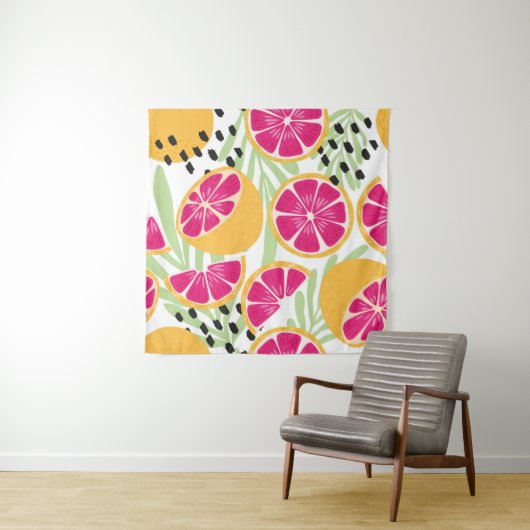 Tenture Fruit sans couture motif, pamplemousse à l tropica (En situation)