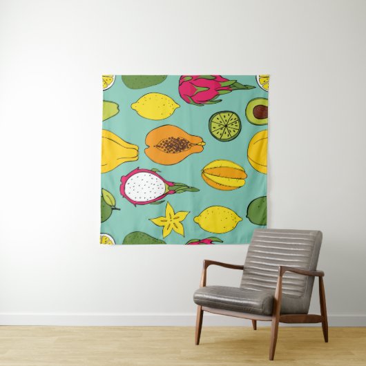 Tenture Fruit. Seamless vintage pattern (En situation (horizontale))