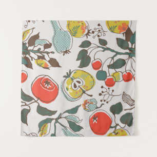 Tenture Fruits assortés, motif sans couture colorée.