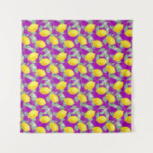 TENTURE FRUITS DE CITRON SUR FOND VIOLET (Devant (Horizontal))
