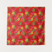 Tenture Fruits de pastèque tropicale et Hibiscus Floral ro (Devant)