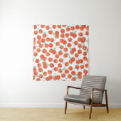 Tenture Fruits de pêche, motif d'été. (En situation)