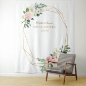 Tenture Fuchsia Floral Or Gold Douce 16 Prop de Photobooth (En situation)