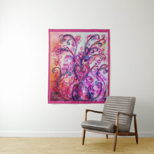TENTURE FUCHSIA ROSE FANTAISISTE AVEC COEUR