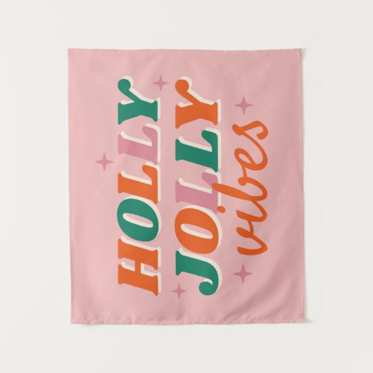 Tenture Fun Holly Jolly Vibes Design de Noël (Devant)