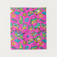 Fun Neon rose Retro 80s 90s Tech Motif brillant