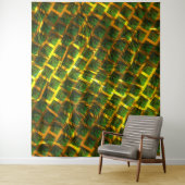 Tenture Fundo com imagem verde sob grade dourada ? Largos. (En situation)