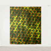 Tenture Fundo com imagem verde sob grade dourada ? Largos. (Devant)