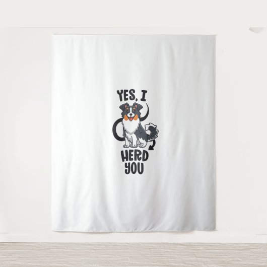 Tenture Funky Australian Shepherd Maman Cadeaux Aussie Oui (Devant)