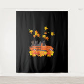 Tenture Funky Black Cats Camion Automne Citrouille Maple L (Devant)