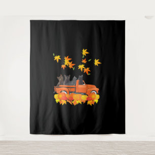 Tenture Funky Black Cats Camion Automne Citrouille Maple L