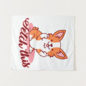 Tenture Funky Corgi Chien moyen Dog Extraire ceci (Devant (Horizontal))