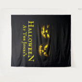 Tenture Funky personnalisé jaune noir citrouille d'Hallowe (Devant (Horizontal))