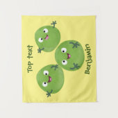 Tenture Funny Brussels sprouts légumes caricature (Devant)