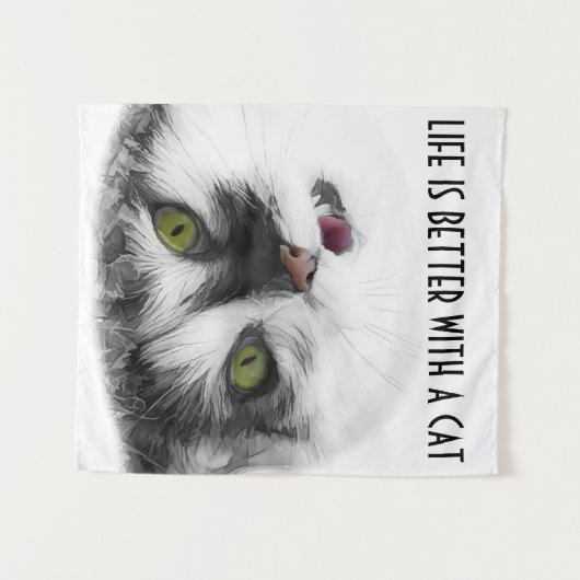 Tenture Funny Chat charmant (Devant (Horizontal))