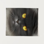 Tenture Funny Fluffeux noir Perse noir chaton visage (Devant (Horizontal))
