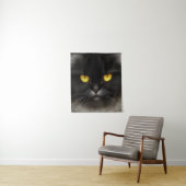 Tenture Funny Fluffeux noir Perse noir chaton visage (En situation)